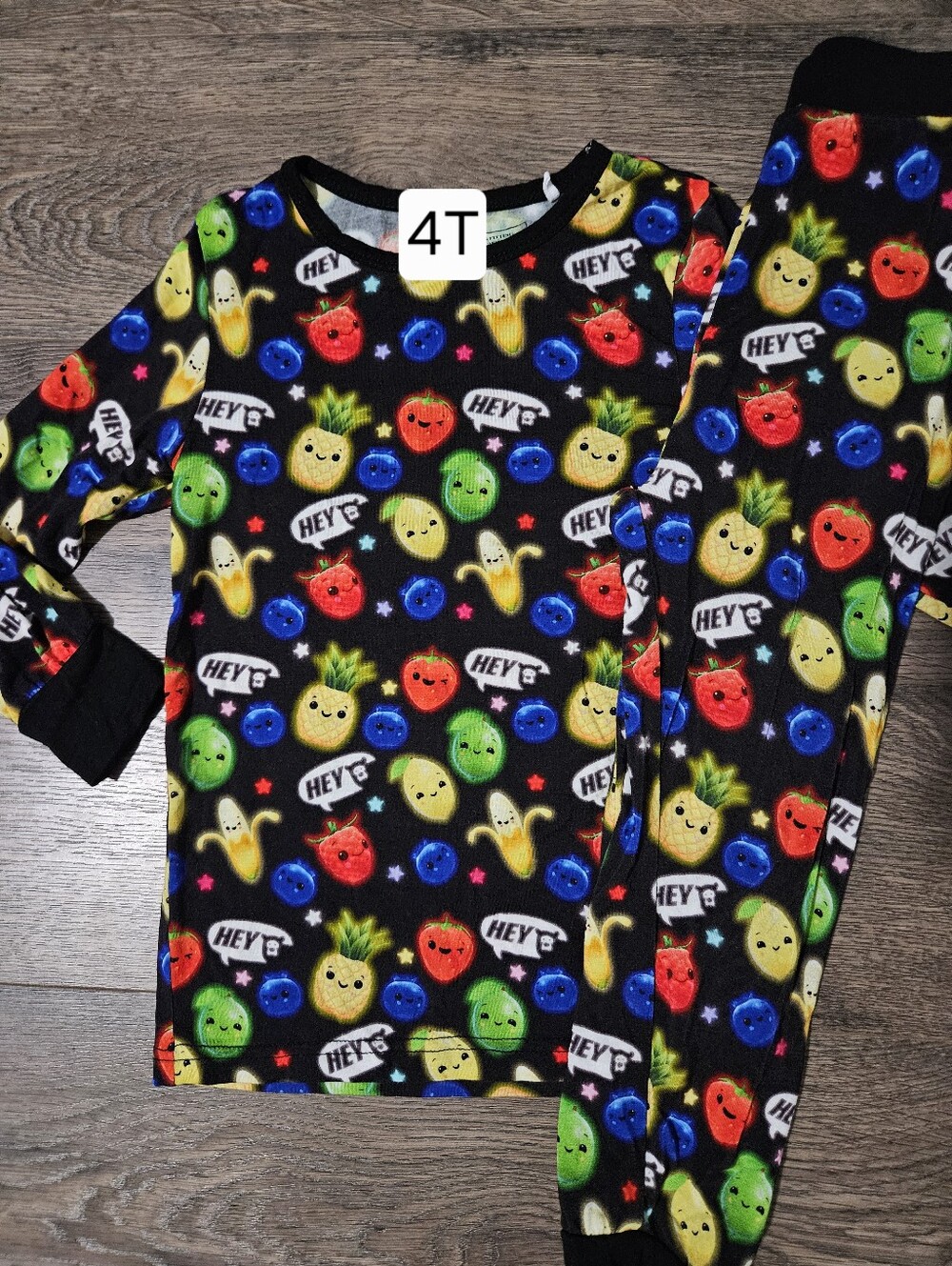 4T Hey Bear Sensory Youtube Dancing Fruit 2 Piece Bamboo Pajama